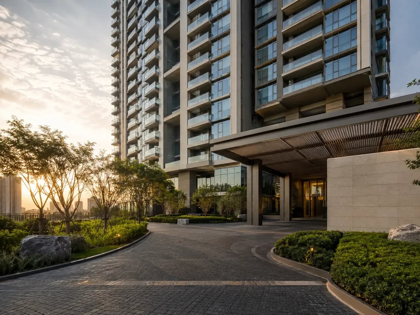 Illustrative image of a apartment project, not a photograph of Mixed Land Use (residential (m3m Heights, M3M Skycity) & Commercial (m3m 65th Avenue))