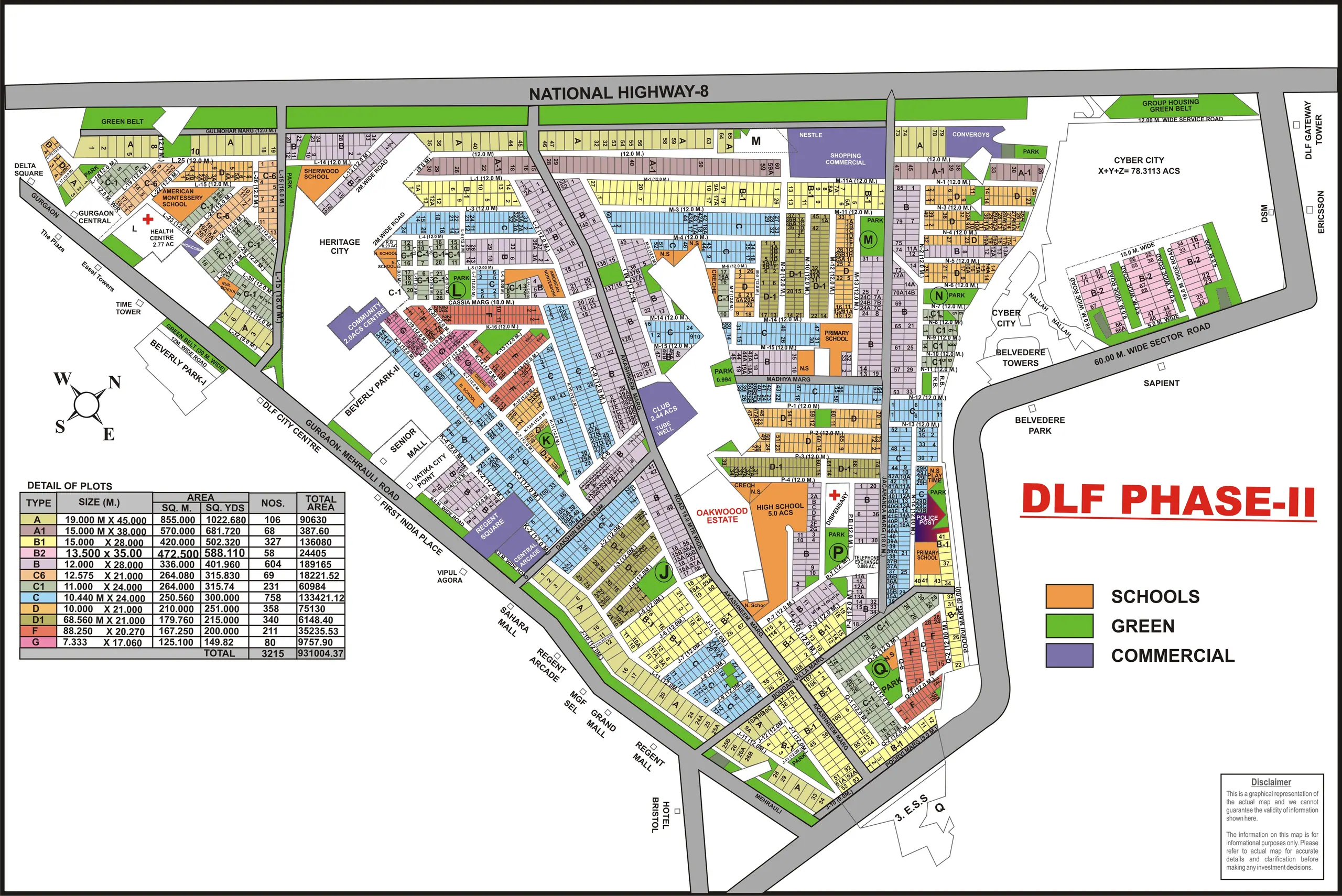 DLF Phase 2 plot map, Gurugram