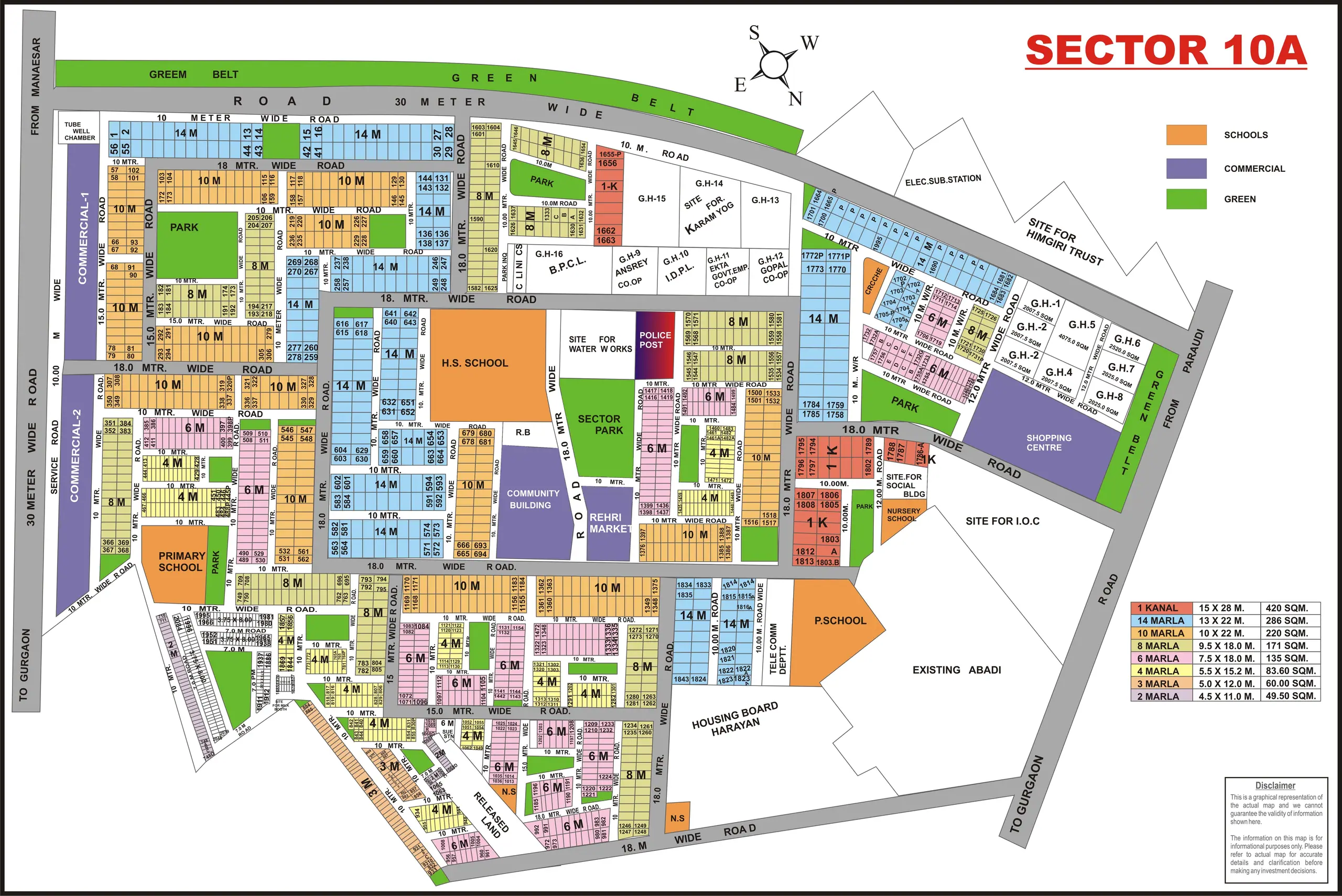 Sector 10A plot map, Gurugram
