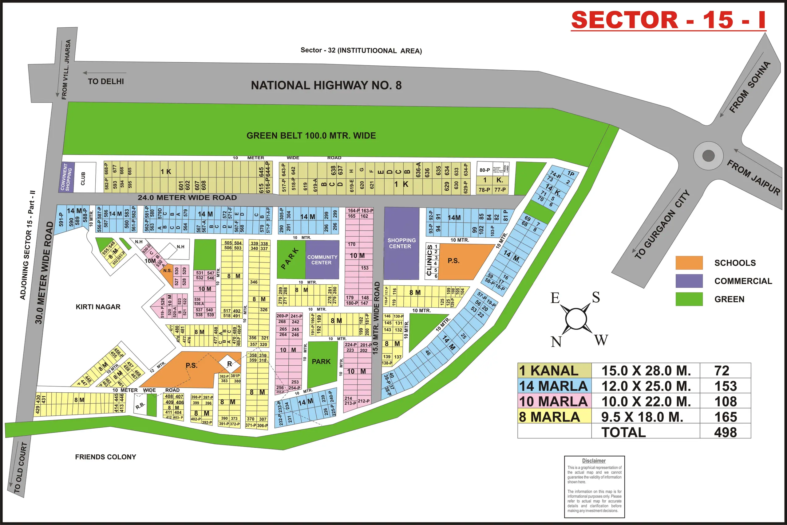 Sector 15 Part 1 plot map, Gurugram