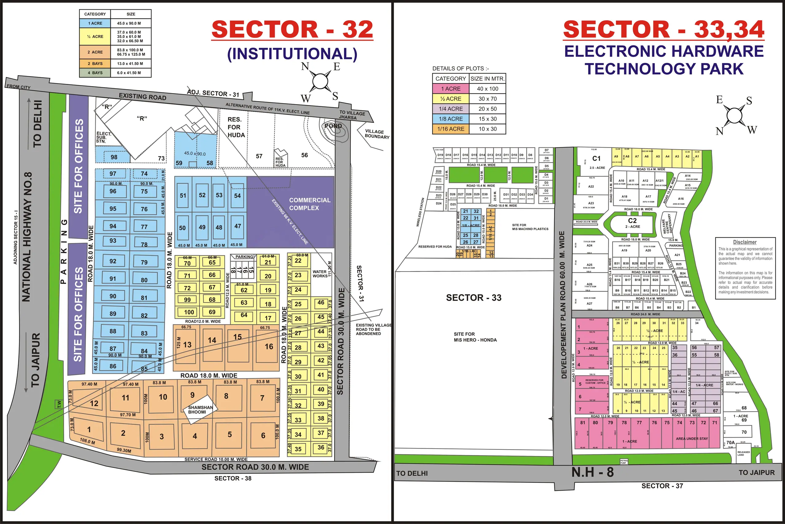 Sector 32, 33 & 34 plot map