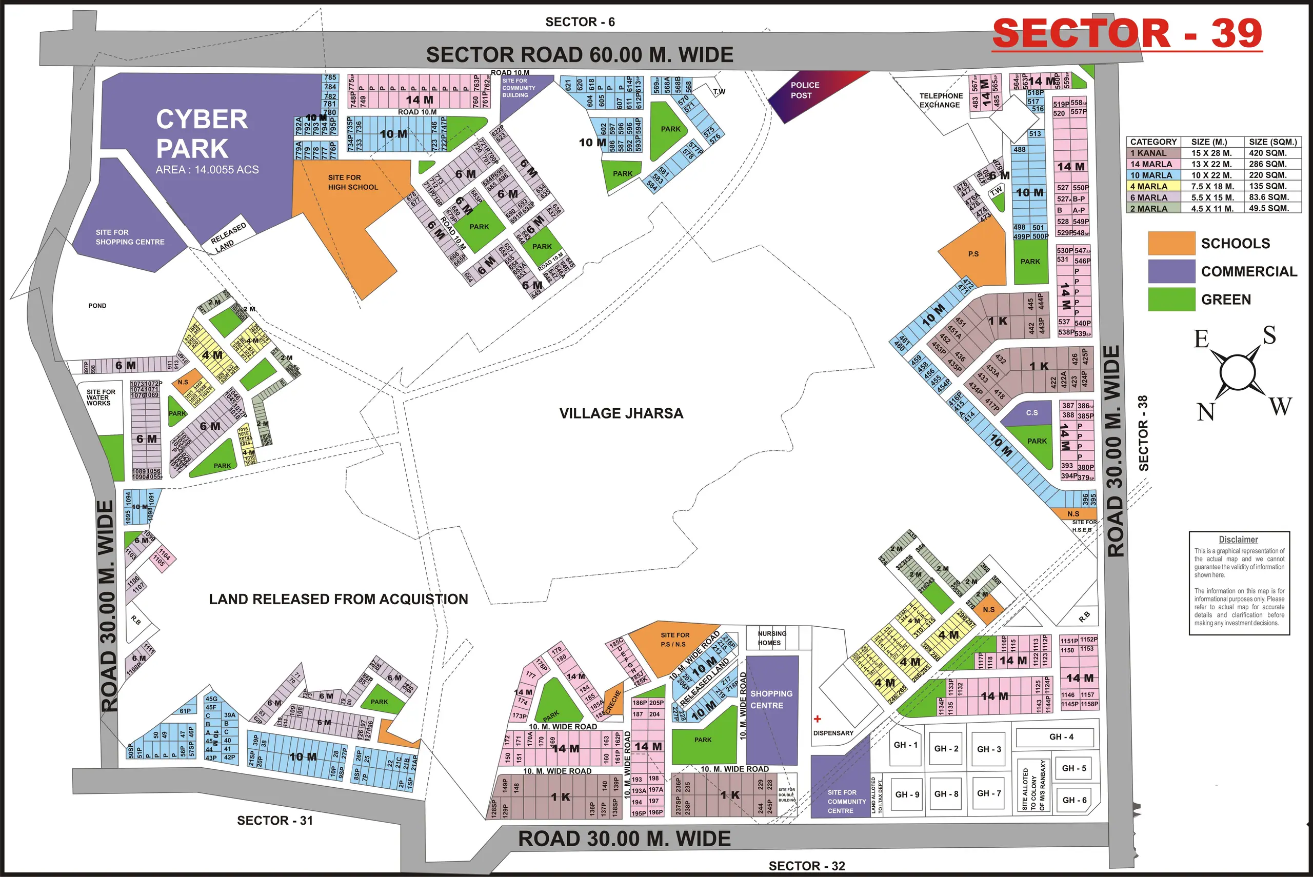 Sector 39 plot map, Gurugram